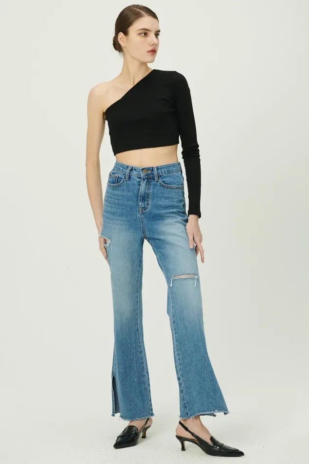 Storets Valen One Shoulder Crop Top Women Tops