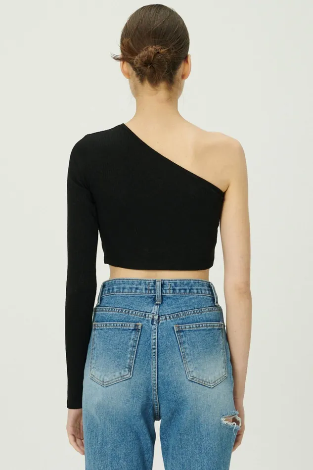 Storets Valen One Shoulder Crop Top Women Tops