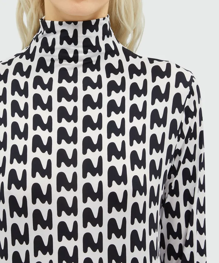 Stretch Fabric Shirt With 034Themwave034 Motif Women MSGM Tops And Shirts