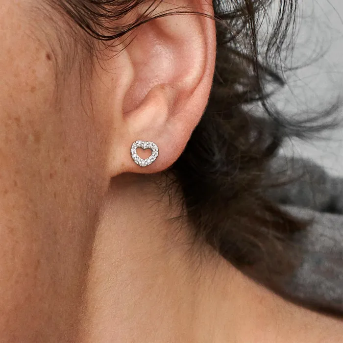 Stud Earrings Women Pandora Open Heart Stud Earrings Sterling Silver