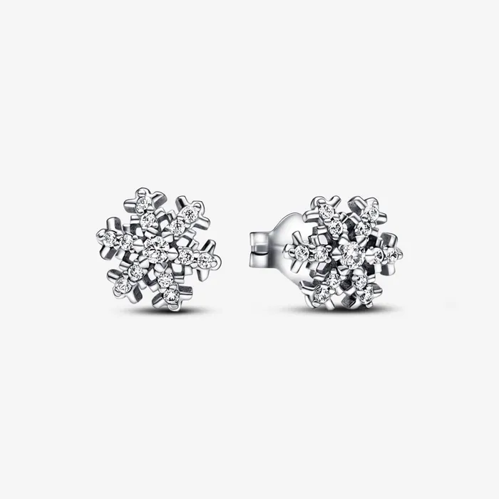 Stud Earrings Women Pandora Sparkling Snowflake Stud Earrings