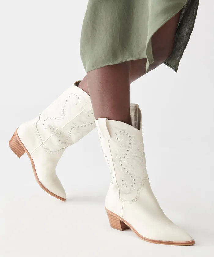 Sula Boots Off White Leather Women Dolce Vita Boots and Booties