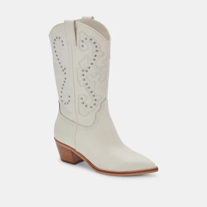 Sula Boots Off White Leather Women Dolce Vita Boots and Booties