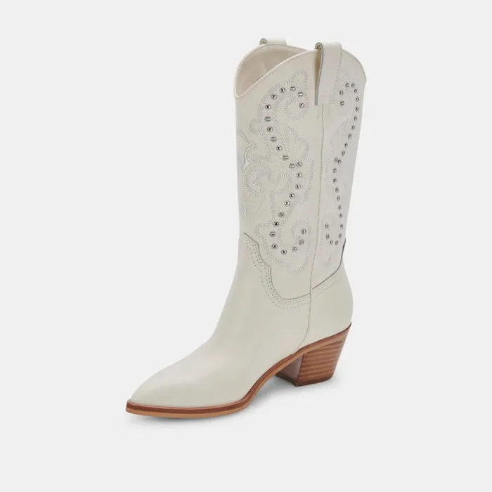 Sula Boots Off White Leather Women Dolce Vita Boots and Booties