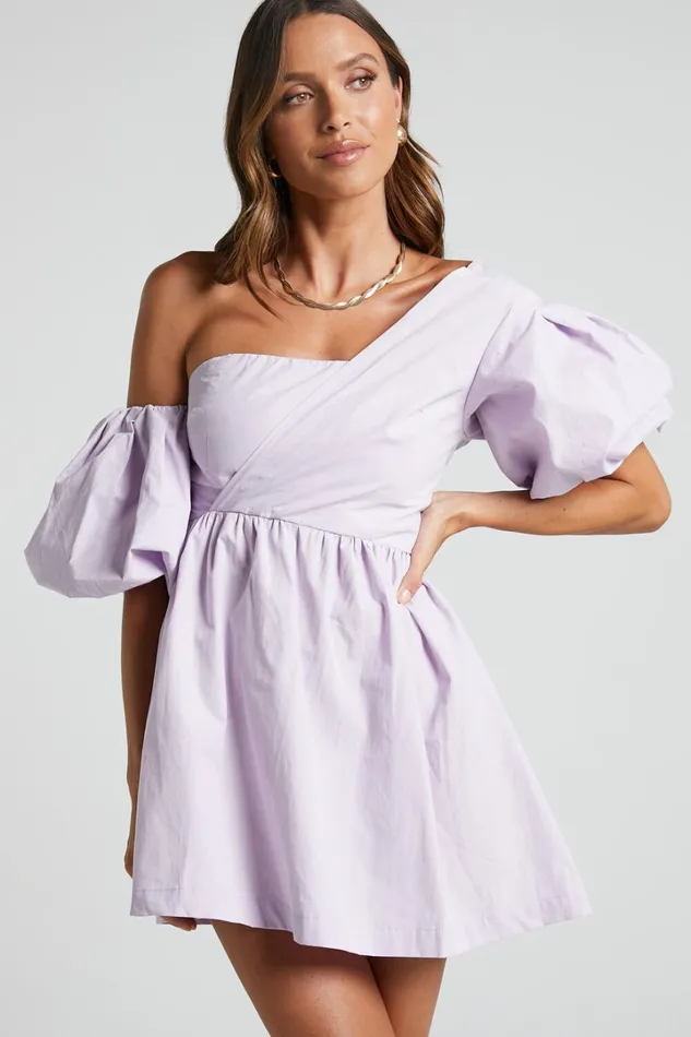 Sula Mini Dress 8211 Asymmetric Off One Shoulder Puff Sleeve Dress In Lilac Women Showpo Curve Clothes Sula Mini Dress 8211 Asymmetric Off One Shoulder Puff Sleeve Dress In Lilac Women Showpo Curve Clothes