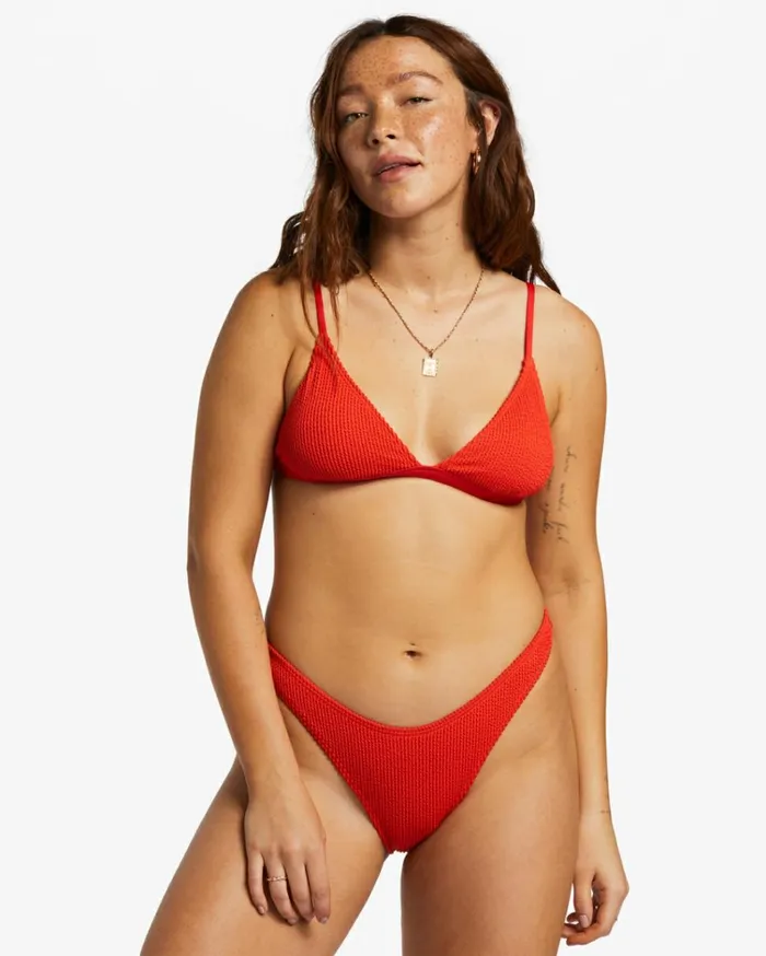 Summer High Fixed Triangle Bikini Top Red Aloha Women Billabong Bikinis