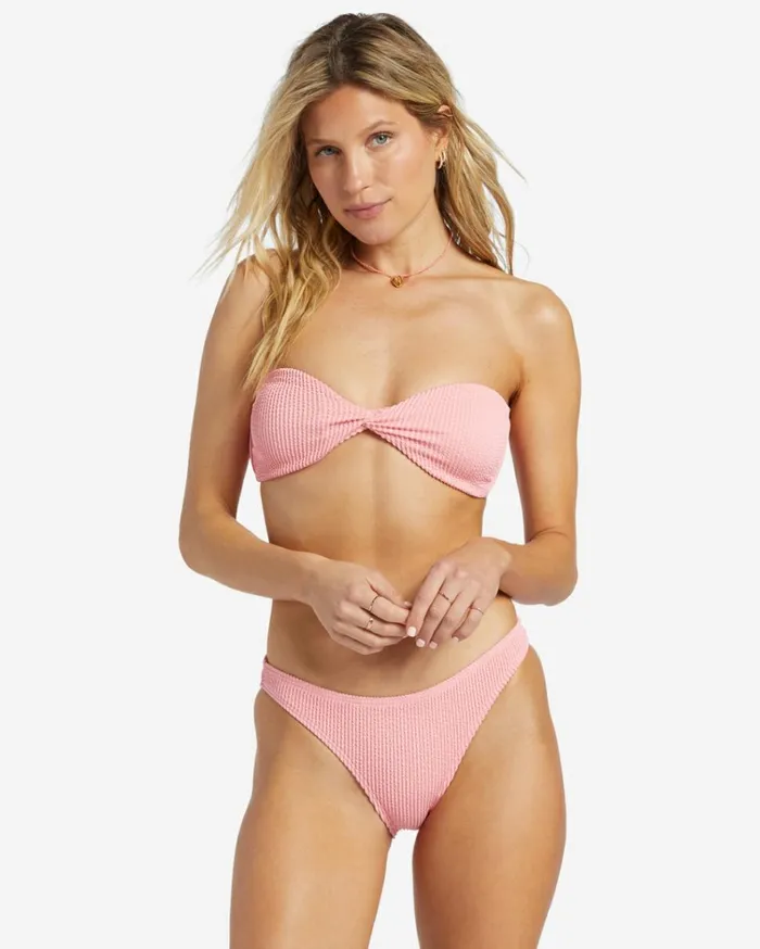 Summer High Twist Bandeau Bikini Top Flamingo Women Billabong Bikini Tops