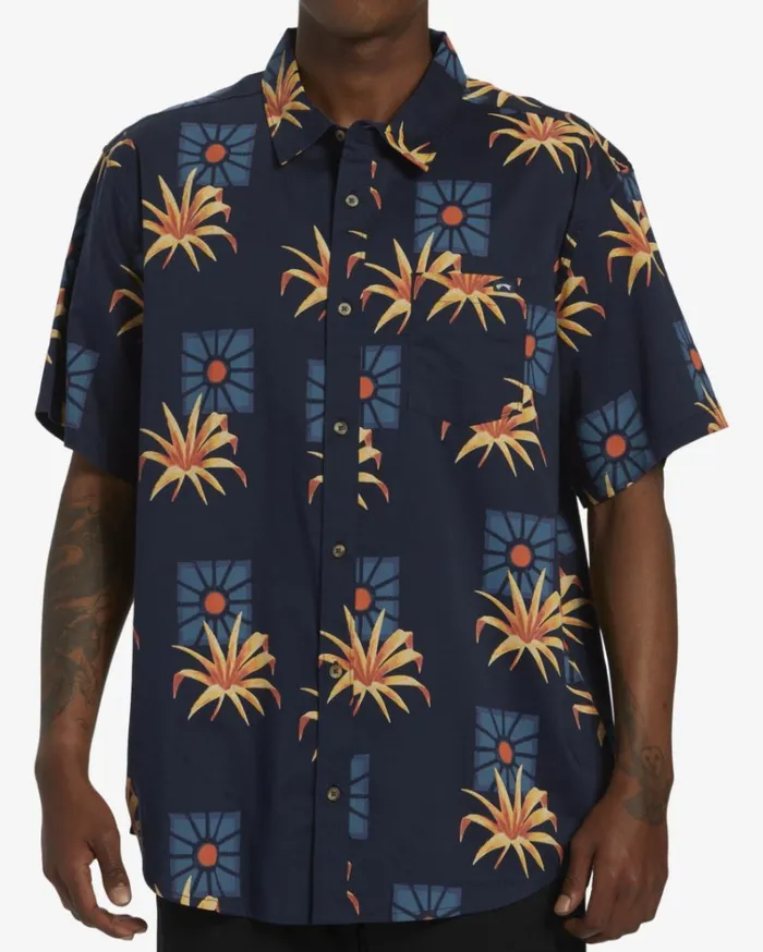 Sundays Short Sleeve Shirt Navy Men Billabong Shirts
