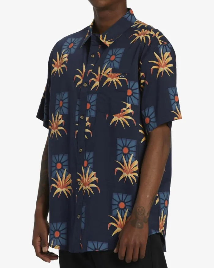 Sundays Short Sleeve Shirt Navy Men Billabong Shirts