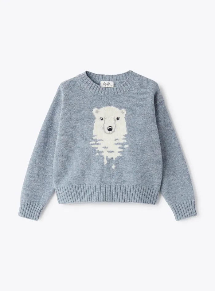Sweaters And Cardigans Boy 216Girl 216 Il Gufo Wool Sweater With Polar Bear