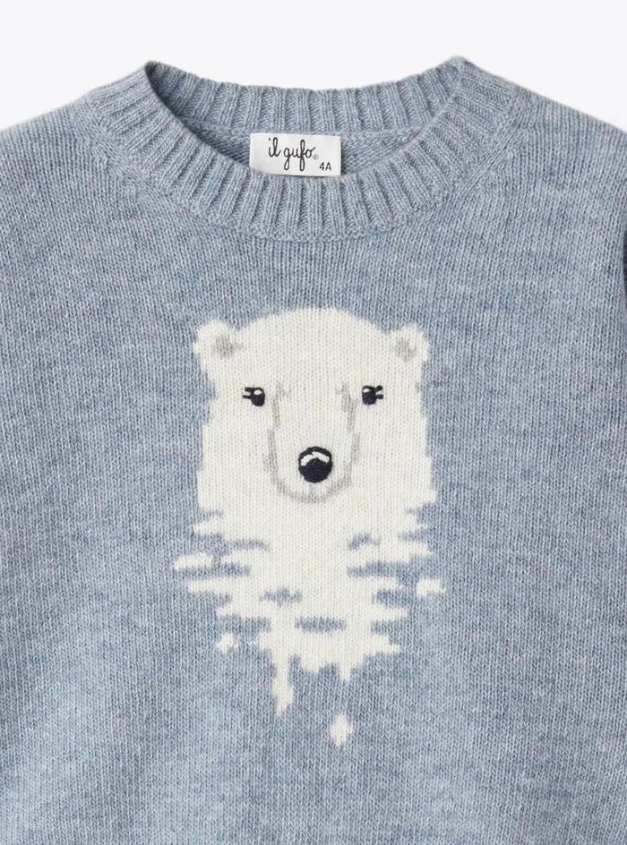 Sweaters And Cardigans Boy 216Girl 216 Il Gufo Wool Sweater With Polar Bear