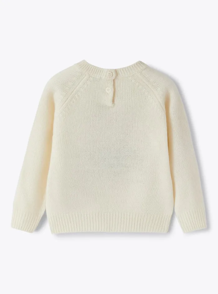 Sweatshirts And Sweaters Baby 036Girl 216 Il Gufo Wool Sweater With Emroidered Bear