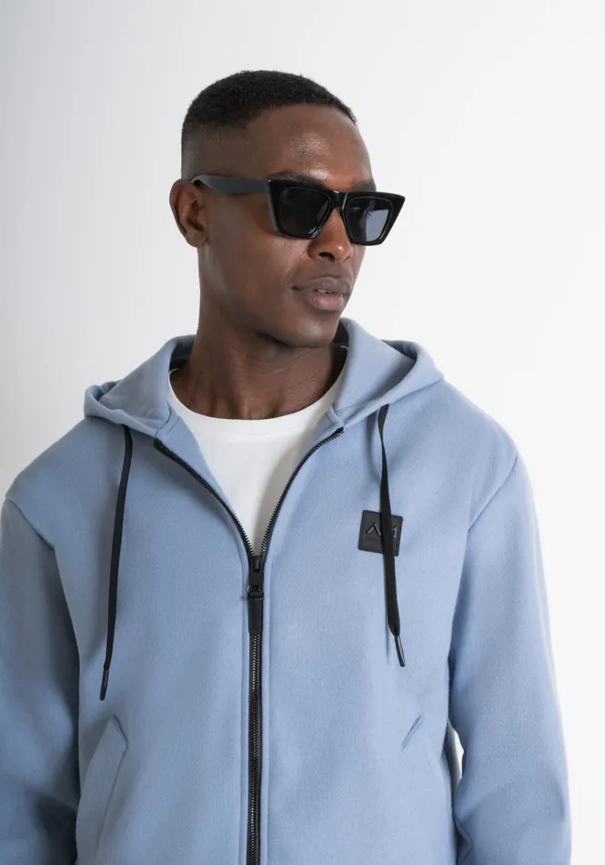 Sweatshirts Men Antony Morato Regular Fit Hoodie With Zip In Cotton Blend With Logo Powder
