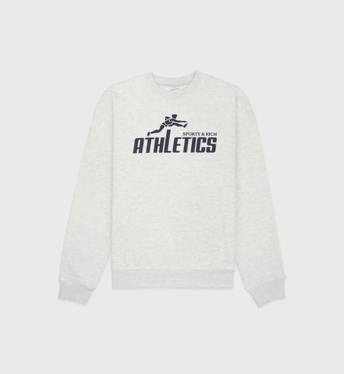 Sweatshirts Men Sporty and Rich 90s Athletics Crewneck 8211 Heather GrayNavy
