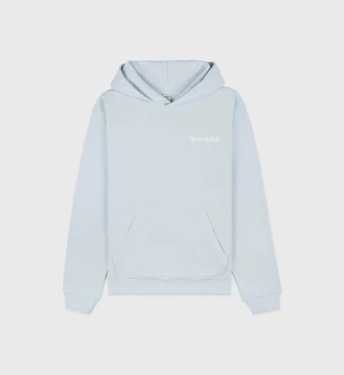 Sweatshirts Men Sporty and Rich Eat More Veggies Hoodie 8211 Baby BlueWhite