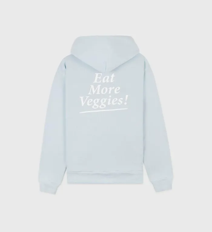 Sweatshirts Men Sporty and Rich Eat More Veggies Hoodie 8211 Baby BlueWhite