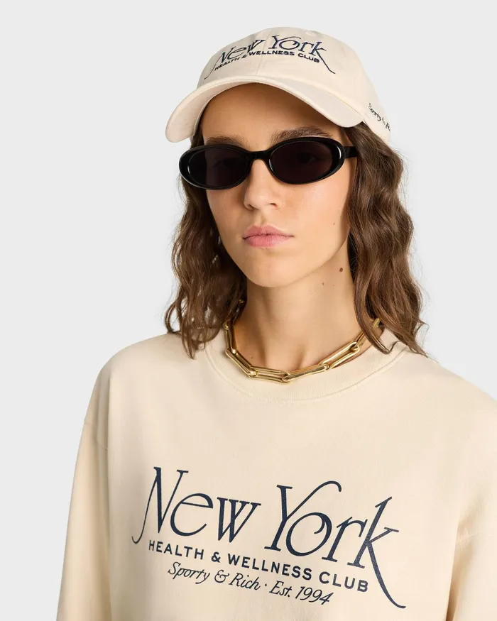 Sweatshirts Men Sporty and Rich NY 94 Crewneck 8211 CreamNavy