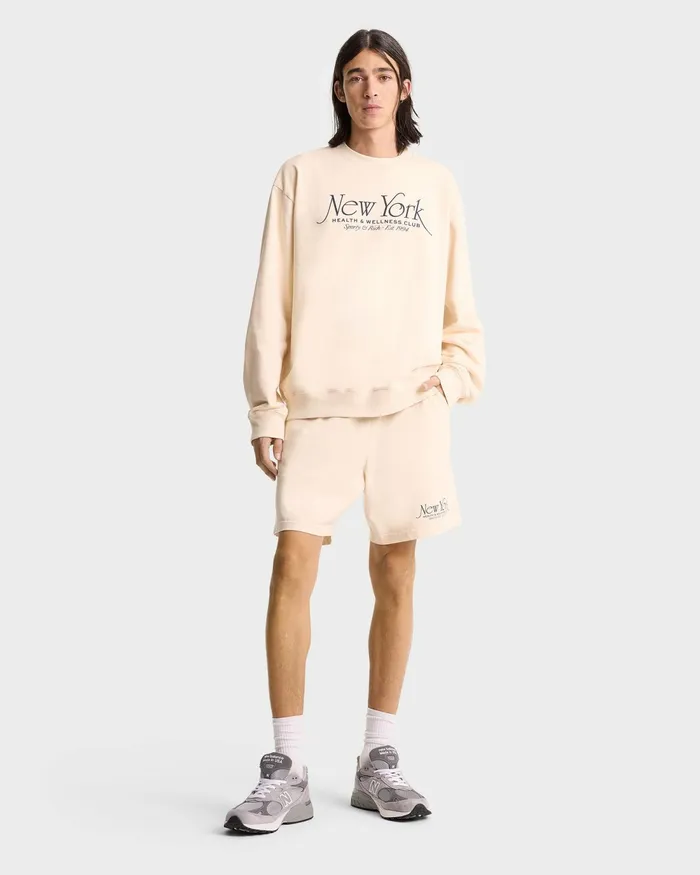 Sweatshirts Men Sporty and Rich NY 94 Crewneck 8211 CreamNavy