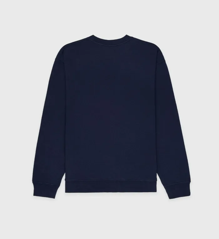 Sweatshirts Men Sporty and Rich Wellness Ivy Boucl Crewneck 8211 Navy
