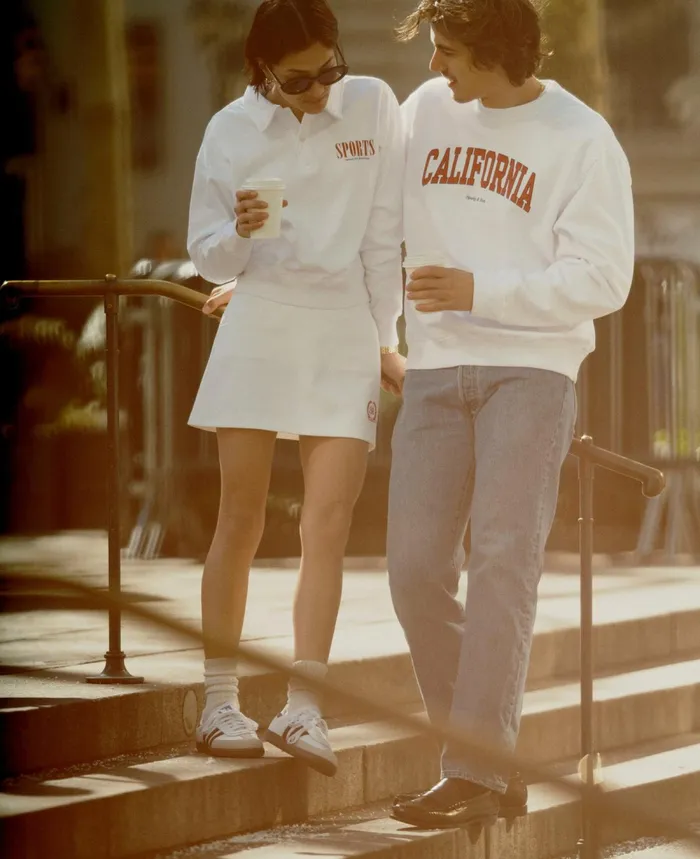 Sweatshirts Women Sporty and Rich California Crewneck 8211 WhiteBright Red