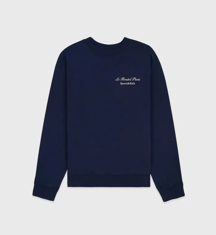Sweatshirts Women Sporty and Rich Faubourg Crewneck 8211 NavyCream