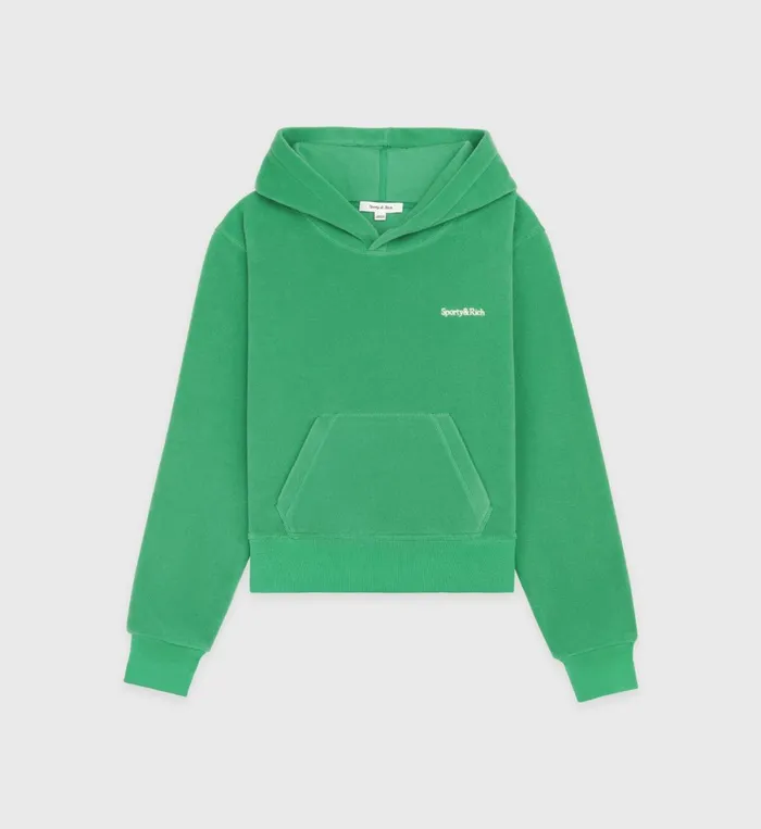 Sweatshirts Women Sporty and Rich Hooded Polar Sweatshirt 8211 Kelly