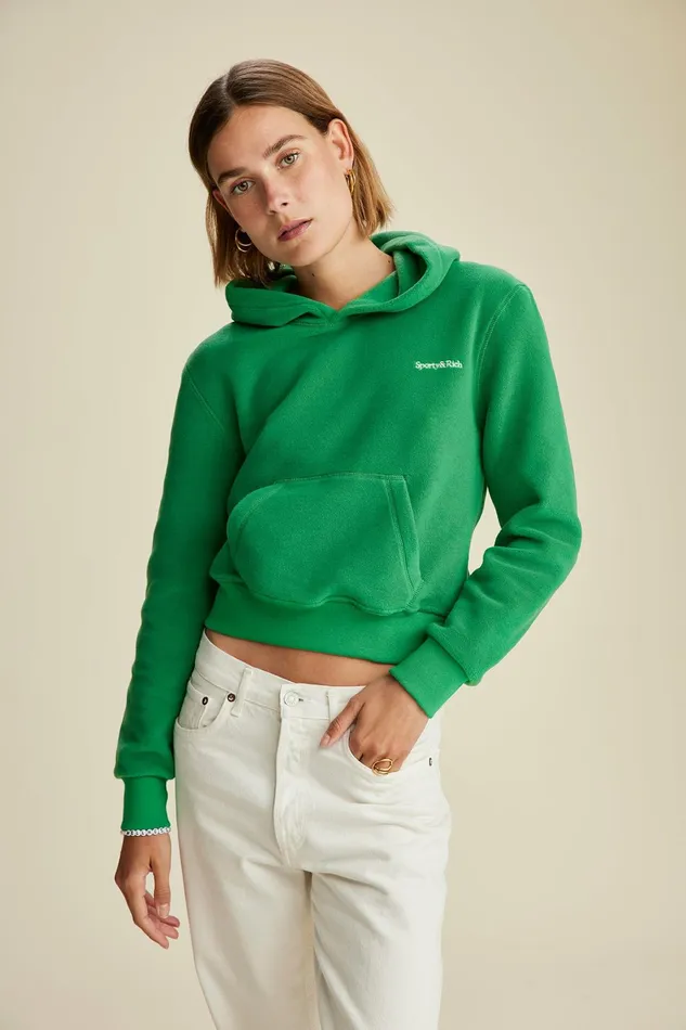 Sweatshirts Women Sporty and Rich Hooded Polar Sweatshirt 8211 Kelly Sweatshirts Women Sporty and Rich Hooded Polar Sweatshirt 8211 Kelly