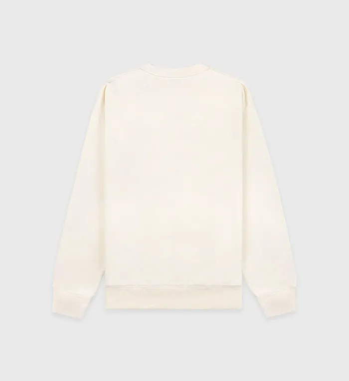 Sweatshirts Women Sporty and Rich Serif Logo Crewneck 8211 CreamNavy
