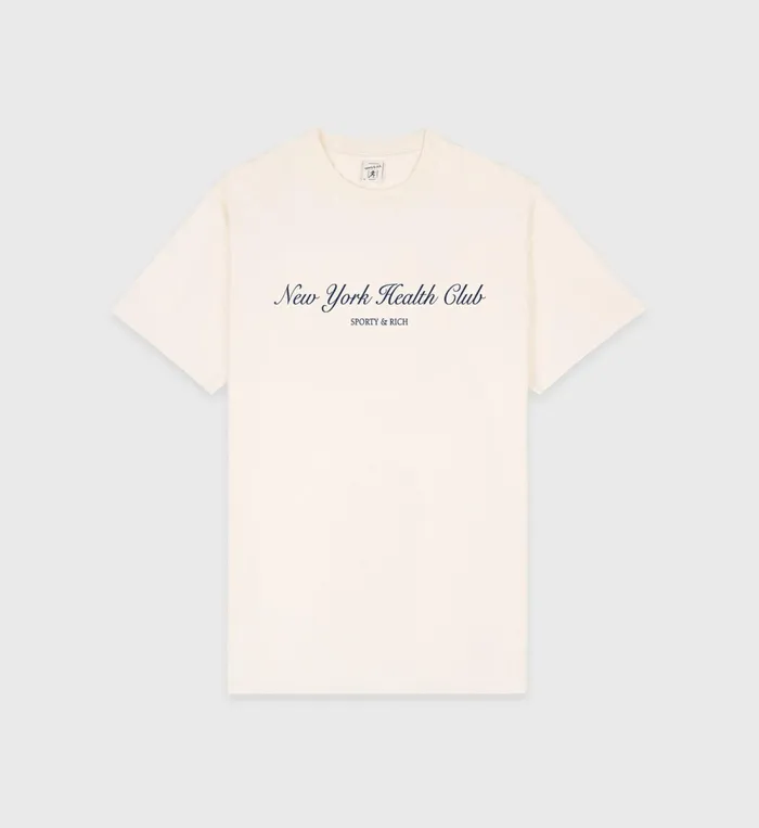 TShirts and Tops Women Sporty and Rich NY Health Club TShirt 8211 CreamNavy