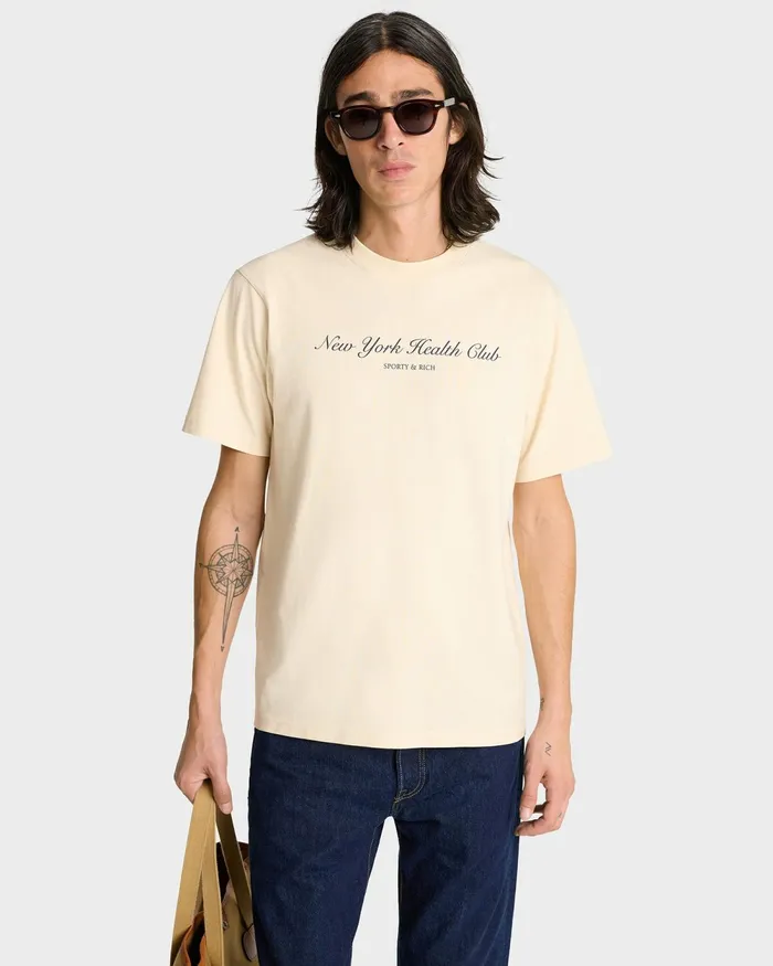 TShirts and Tops Women Sporty and Rich NY Health Club TShirt 8211 CreamNavy