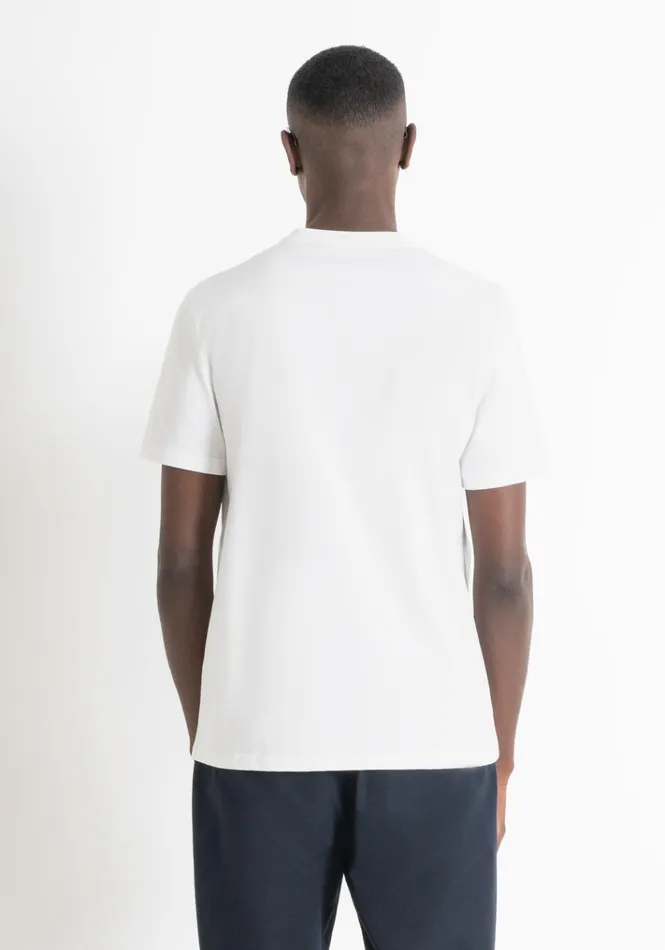 TShirts And Polo Men Antony Morato Regular Fit TShirt In White Cotton Jersey With Logo Cream
