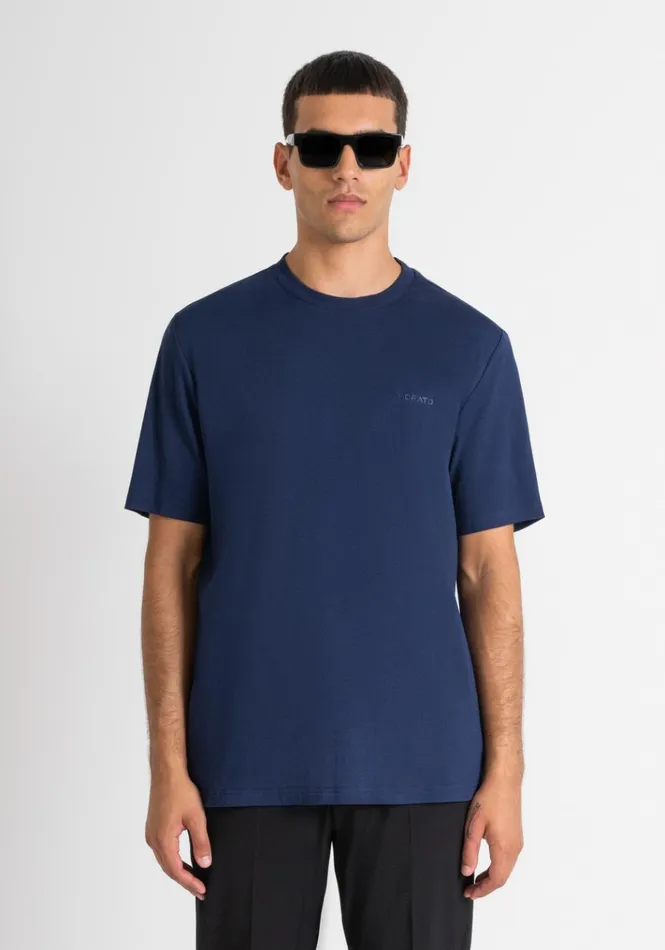 TShirts And Polo Men Antony Morato Relaxed Fit TShirt In Soft Cotton Blue Navy