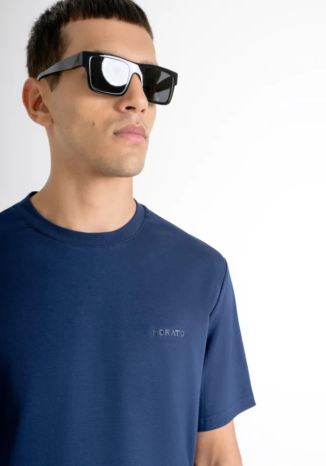 TShirts And Polo Men Antony Morato Relaxed Fit TShirt In Soft Cotton Blue Navy