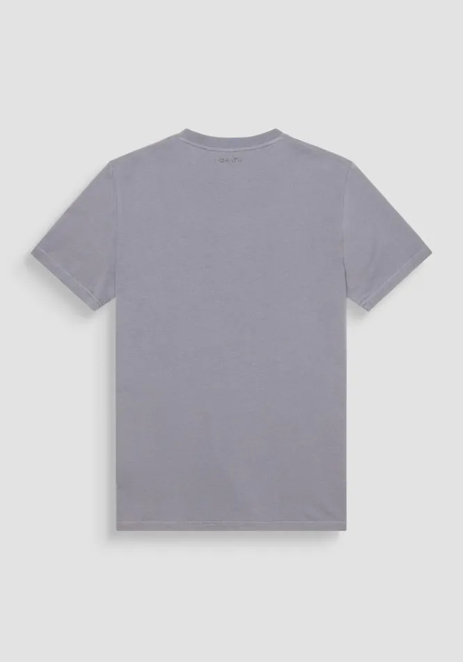 TShirts And Polo Men Antony Morato Slim Fit Cotton Jersey TShirt With Logo Anthracite