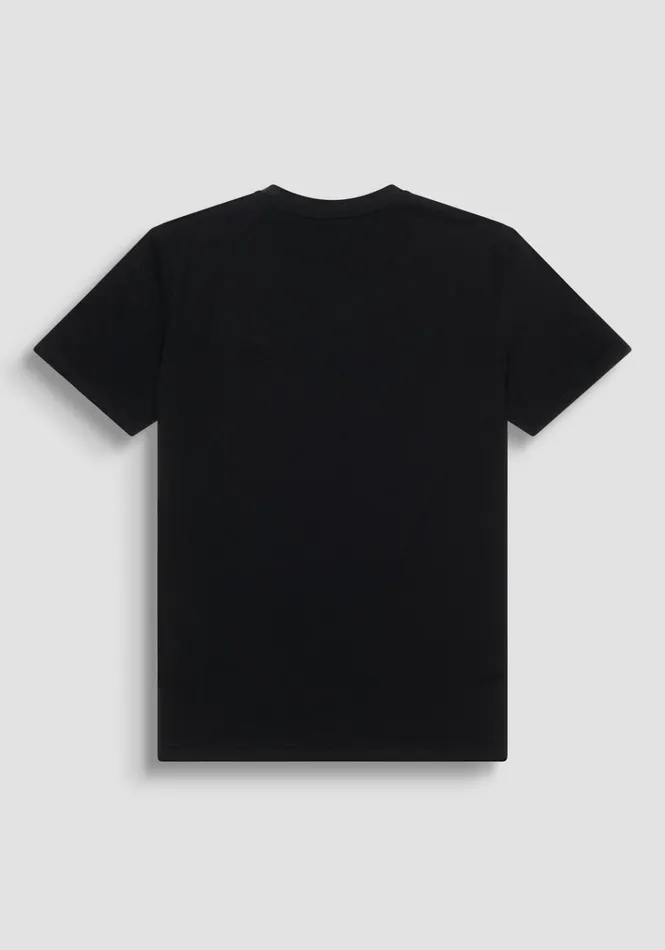 TShirts And Polo Men Antony Morato Slim Fit TShirt In Black Cotton Jersey With Embroidered Logo Black