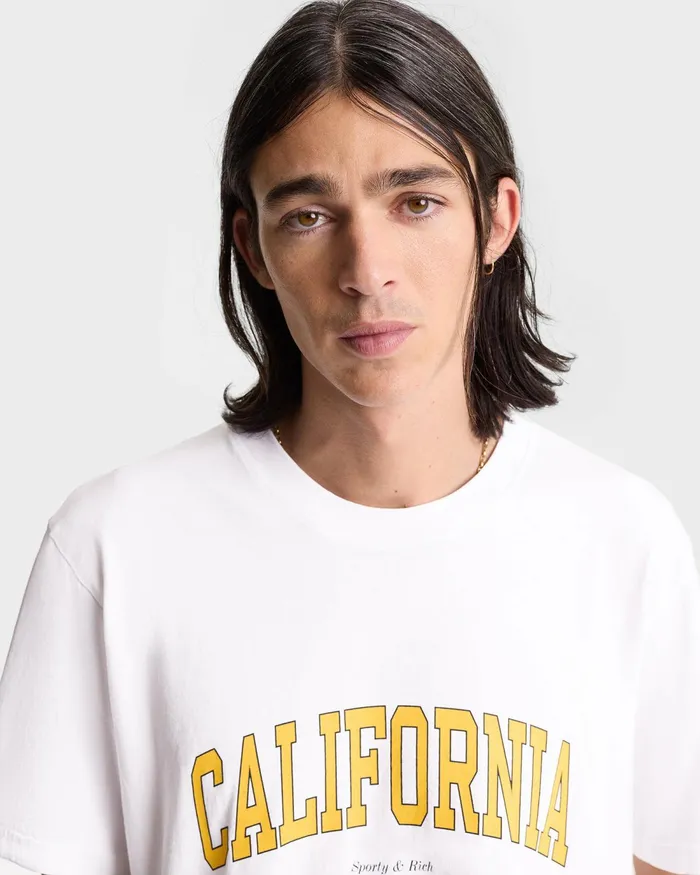 TShirts Men Sporty and Rich California TShirt 8211 WhiteGold