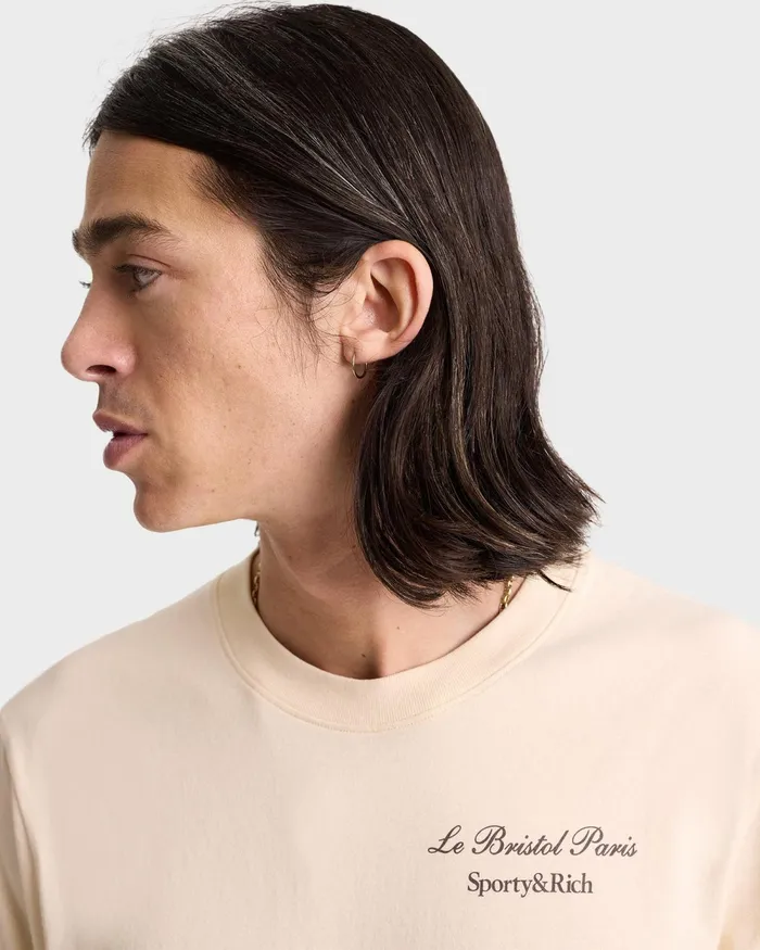 TShirts Men Sporty and Rich Faubourg T Shirt 8211 CreamChocolate