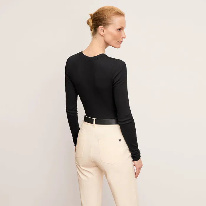 TShirts Women M M LaFleur The Malley Top 8211 Organic Ribbed Pima Cotton Black
