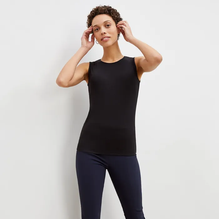 TShirts Women M M LaFleur The Paige Tank 8211 Organic Ribbed Pima Cotton Black