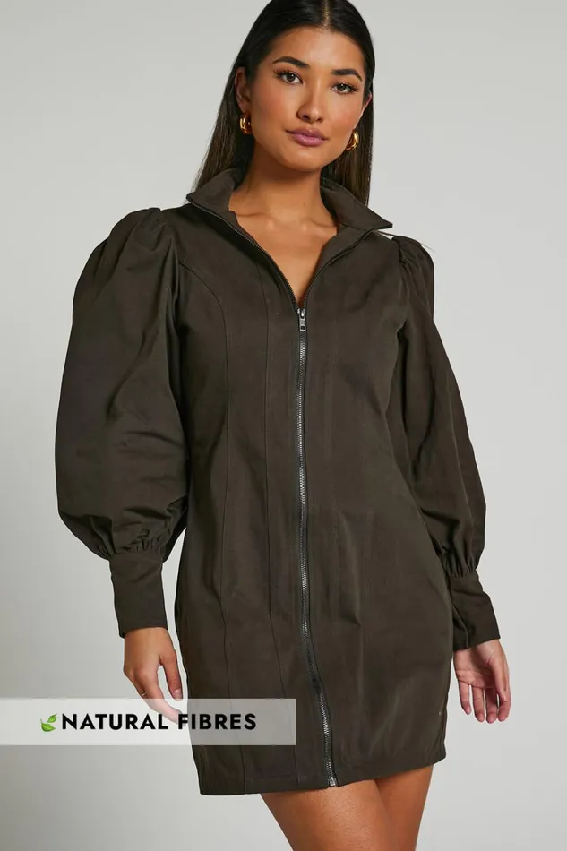 Tallis Mini Dress 8211 Sleeve Zip Front Dress In Dark Charcoal Women Showpo Curve Clothes Tallis Mini Dress 8211 Sleeve Zip Front Dress In Dark Charcoal Women Showpo Curve Clothes