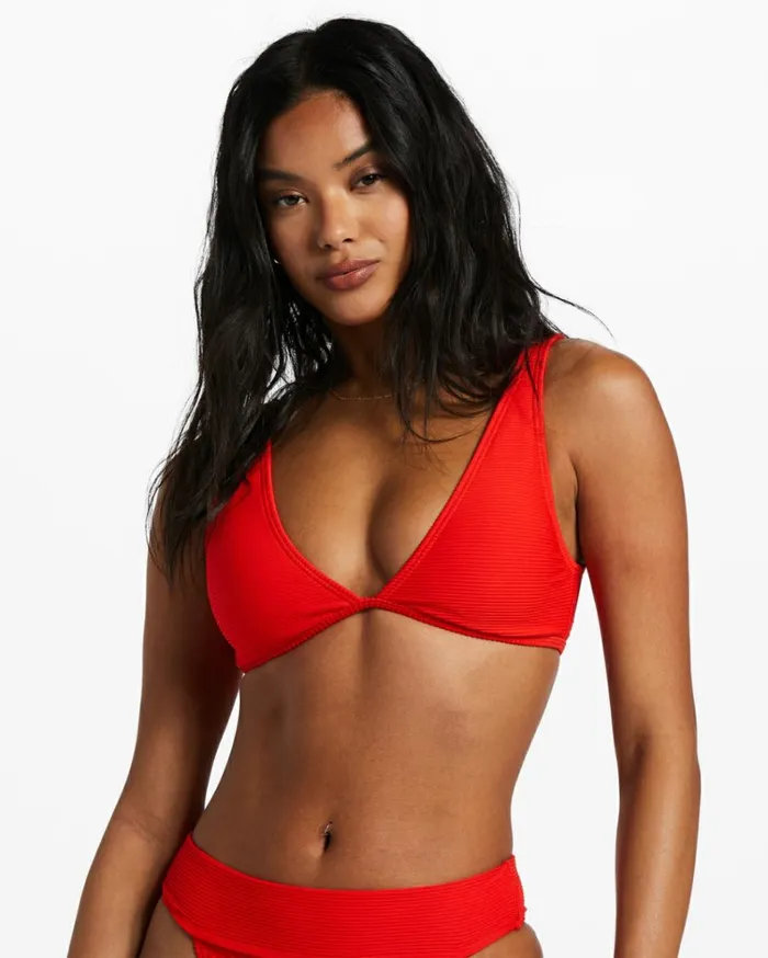 Tanlines Ava Tank Bikini Top Rad Red Women Billabong Bikinis