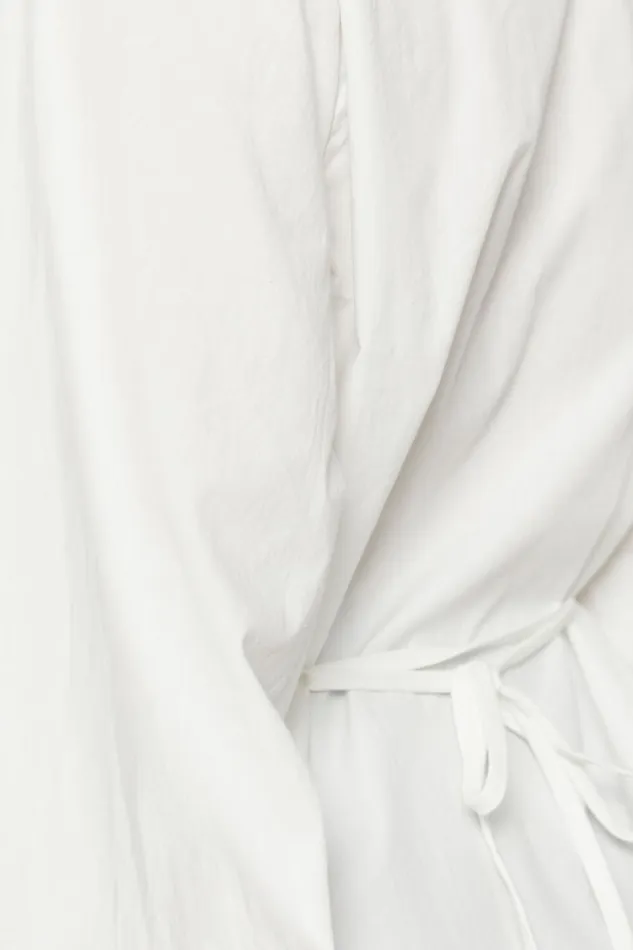 Tansu Long Sleeve Tie Back Shirt In White Women Showpo Tops