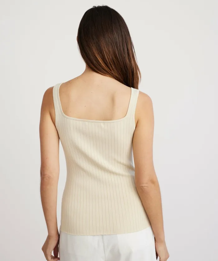 Tees and Tanks Women Jenni Kayne Square Rib Tank Cream