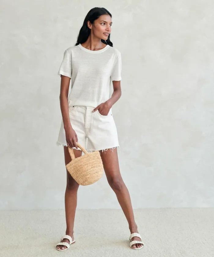 Tees and Tanks Women Jenni Kayne Summer Basic Tee Ivory