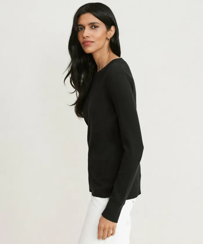 Tees and Tanks Women Jenni Kayne Thermal LongSleeve Black