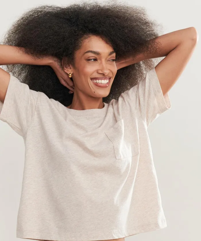 Tees and Tanks Women Jenni Kayne Vintage Pocket Tee Oatmeal
