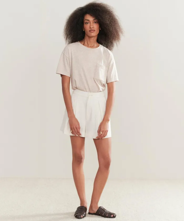 Tees and Tanks Women Jenni Kayne Vintage Pocket Tee Oatmeal