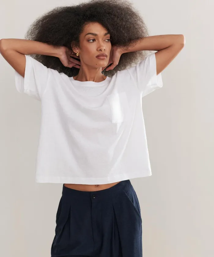 Tees and Tanks Women Jenni Kayne Vintage Pocket Tee White