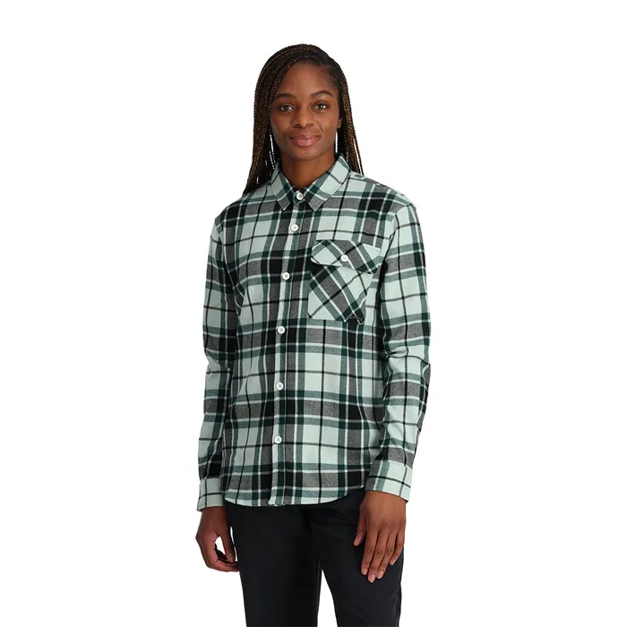 Tees and Tanks Womens Spyder Fab Flannel 8211 Wintergreen