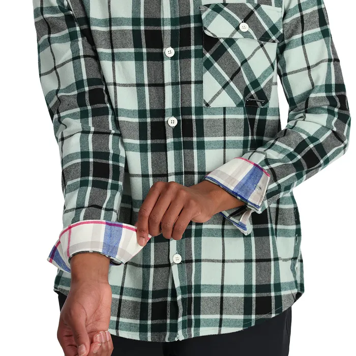 Tees and Tanks Womens Spyder Fab Flannel 8211 Wintergreen